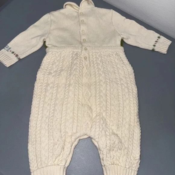 Ralph Lauren Cream Knit baby romper - Picture 3 of 5